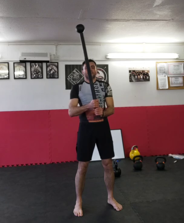 Jose training with a macebell