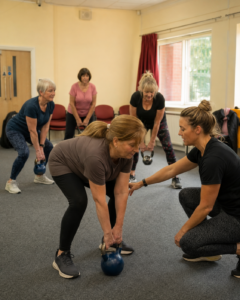 Small group kettlebell strength training in Chessington